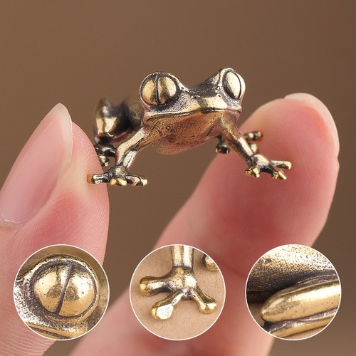 Retro brass mini frog - brass,